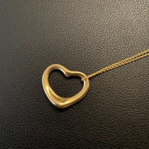 Tiffany Elsa Peretti Gold Open Heart Necklace